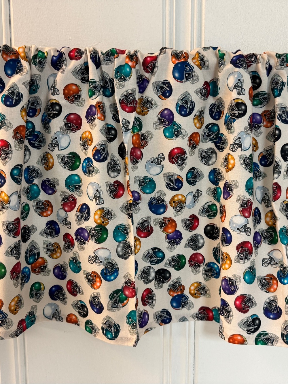Football window valance curtain